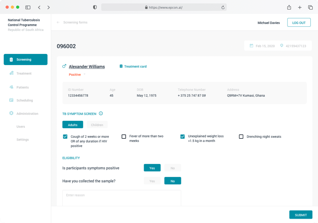 Epcon Screening Form Layer