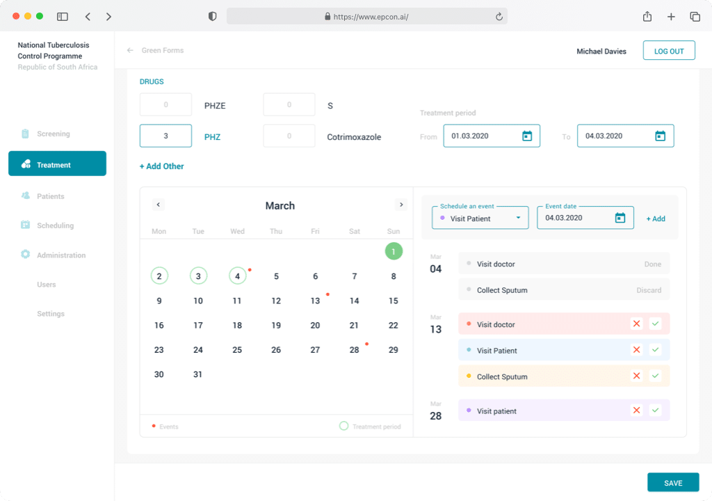 Epcon Treatment Calendar Layer